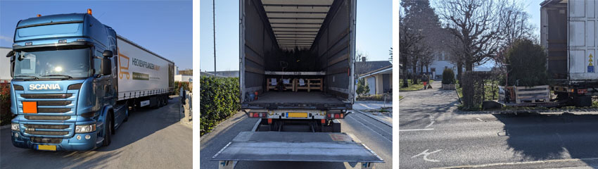 Levering met vrachtauto
